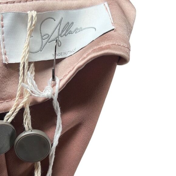 NWT SOALLURE Satin Blush Long Trapeze Dress (004) - Picture 12 of 16